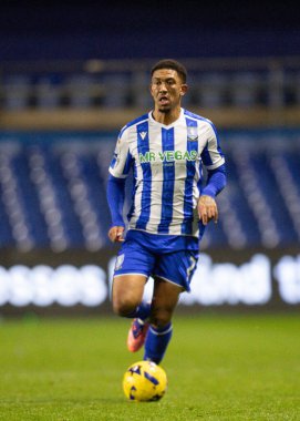 Sheffield Wednesday 'den Liam Palmer, 29 Kasım 2025' te İngiltere 'nin Hillsborough kentinde oynanan Sheffield Wednesday-Preston North End maçında topu aldı. 