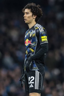 Leeds United takımından Ao Tanaka Manchester City - Leeds United maçında Etihad Stadyumu, Manchester, Birleşik Krallık, 29 Kasım 2025 