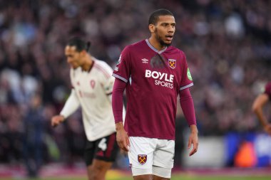 West Ham United 'dan Jean-Clair Todibo Premier Lig karşılaşmasında Liverpool' a karşı Londra Stadyumu, Londra, İngiltere, 30 Kasım 2025 