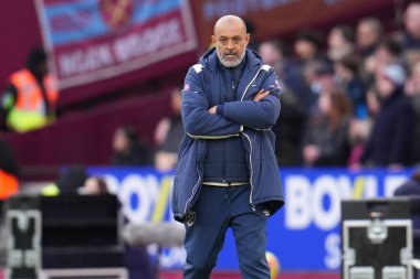 West Ham United Premier League maçında Nuno Espirit Santo teknik direktörü West Ham United Liverpool 'a karşı Londra Stadyumu, Londra, İngiltere, 30 Kasım 2025 