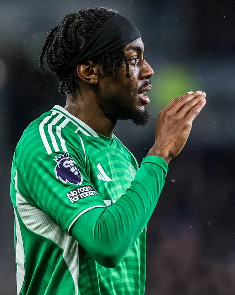 Newcastle 'dan Anthony Elanga Premier League maçında Everton, Newcastle United' a karşı Hill Dickinson Stadyumu, Liverpool, Birleşik Krallık, 29 Kasım 2025 