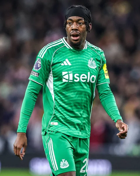 Newcastle 'dan Anthony Elanga Premier League maçında Everton, Newcastle United' a karşı Hill Dickinson Stadyumu, Liverpool, Birleşik Krallık, 29 Kasım 2025 