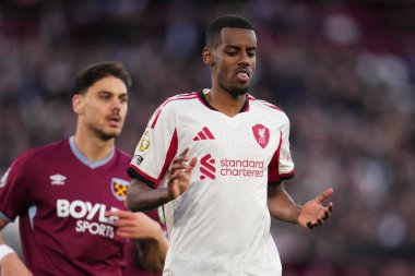 Premier Lig karşılaşmasında Liverpool 'dan Alexander Isak, 30 Kasım 2025' te Londra Stadyumu 'nda Liverpool' a karşı West Ham United maçında 