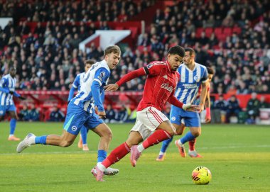 Nottingham Ormanı 'ndan Morgan Gibbs-White Premier League maçı sırasında Nottingham Forest, Brighton ve Hove Albion' a karşı City Ground, Nottingham, İngiltere 'de 30 Kasım 2025 