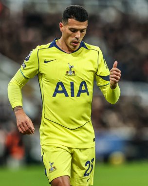 Pedro Porro of Tottenham Hotspur during the Premier League match Newcastle United vs Tottenham Hotspur at St. James's Park, Newcastle, United Kingdom, 2nd December 2025 
