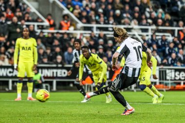Anthony Gordon of Newcastle United scores a penalty to make it 2-1 during the Premier League match Newcastle United vs Tottenham Hotspur at St. James's Park, Newcastle, United Kingdom, 2nd December 2025 