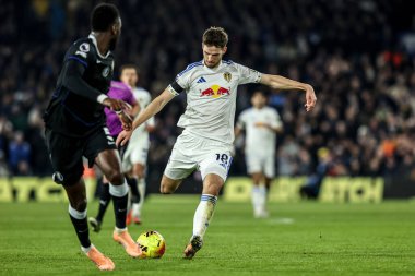 Anton Stach of Leeds United takes a shot on goal during the Premier League match Leeds United vs Chelsea at Elland Road, Leeds, United Kingdom, 3rd December 2025 