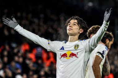Ao Tanaka of Leeds United celebrates his goal to make it 2-0 during the Premier League match Leeds United vs Chelsea at Elland Road, Leeds, United Kingdom, 3rd December 2025 