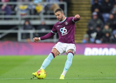 Kyle Walker of Burnley passes the ball during the Premier League match Burnley vs Crystal Palace at Turf Moor, Burnley, United Kingdom, 3rd December 2025 
