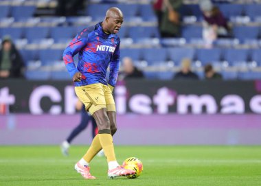 Kristal Saray 'dan Jean-Philippe Mateta Premier Lig maçında ısınma turunda Burnley, Burnley' e karşı Turf Moor, İngiltere, 3 Aralık 2025 