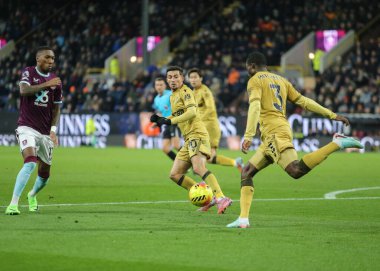 Tyrick Mitchell of Crystal Palace clears the ball away from his defensive half during the Premier League match Burnley vs Crystal Palace at Turf Moor, Burnley, United Kingdom, 3rd December 2025 