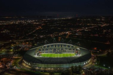 Gök İddia Şampiyonası sırasında MKM Stadyumu 'nun hava görüntüsü Hull City ile Middlesbrough arasında 5 Aralık 2025' te MKM Stadyumu 'nda oynanacak. 