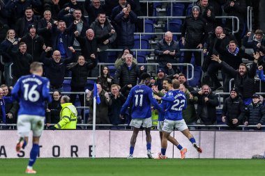 Thierno Barry of Everton celebrates his goal to make it 2-0 during the Premier League match Everton vs Nottingham Forest at Hill Dickinson Stadium, Liverpool, United Kingdom, 6th December 2025 