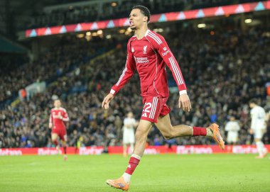 Hugo Ekitike of Liverpool celebrates his goal to make it 0-1 during the Premier League match Leeds United vs Liverpool at Elland Road, Leeds, United Kingdom, 6th December 202
