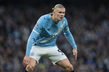 Manchester City 'den Erling Haaland Premier League maçı sırasında Etihad Stadyumu' nda Manchester City 'ye karşı Sunderland, 6 Aralık 2025 