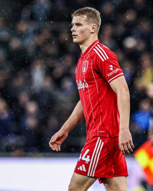 Nottingham Ormanı 'ndan Zach Abbott Premier League maçı sırasında Everton, Nottingham Ormanı' na karşı Hill Dickinson Stadyumu, Liverpool, 6 Aralık 2025 