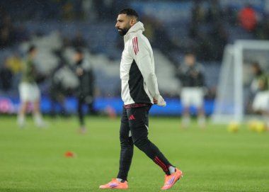 Liverpool 'dan Mohamed Salah Premier Lig maçında Leeds United Liverpool' a karşı 6 Aralık 202 'de Leeds, İngiltere' de oynanan maç öncesi ısınma maçında