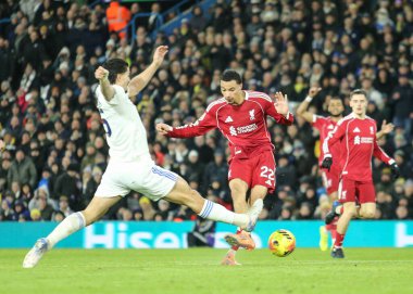 Hugo Ekitike of Liverpool scores to make it 0-1 during the Premier League match Leeds United vs Liverpool at Elland Road, Leeds, United Kingdom, 6th December 2025 