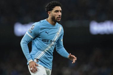 Manchester City ile Sunderland arasındaki Premier League maçı sırasında Manchester City 'den Omar Marmoush, Etihad Stadyumu, Manchester, İngiltere, 6 Aralık 2025 
