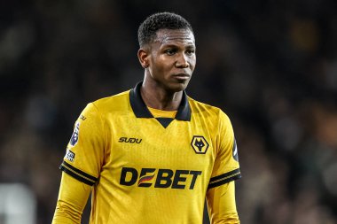 Wolverhampton Wanderers takımından Yerson Mosquera Premier League maçında Wolverhampton Wanderers, Manchester United 'a karşı Molineux, Wolverhampton, İngiltere, 8 Aralık 2025 