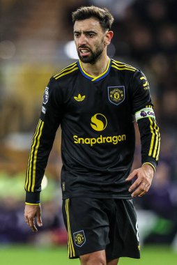 Manchester Untie 'den Bruno Fernandes Premier League karşılaşmasında Wolverhampton Wanderers, Manchester United' a karşı Molineux, Wolverhampton, Birleşik Krallık, 8 Aralık 2025 