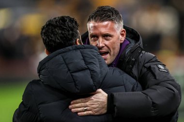 Wolverhampton Wanderers 'ın teknik direktörü Rob Edwards, Premier League maçında Manchester United' ın Ruben Amorim teknik direktörü Wolverhampton Wanderers 'a karşı Molineux, Wolverhampton, Birleşik Krallık' ta 8 Aralık 2025 'te oynanan karşılaşmada 