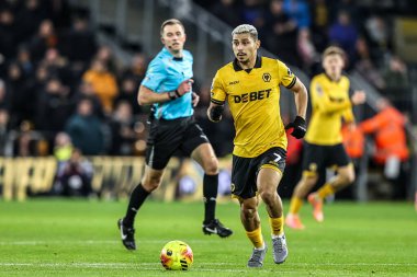 Andre of Wolverhampton Wanderers breaks with the ball during the Premier League match Wolverhampton Wanderers vs Manchester United at Molineux, Wolverhampton, United Kingdom, 8th December 2025 