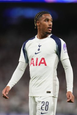 Tottenham Hotspur 'dan Wilson Odobert UEFA Şampiyonlar Ligi Maçı sırasında Tottenham Hotspur' a karşı Slavia Prag, Tottenham Hotspur Stadyumu, Londra, 9 Aralık 2025 