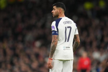 Tottenham Hotspur 'dan Cristian Romero UEFA Şampiyonlar Ligi Maçı' nda Tottenham Hotspur, Slavia Prag 'a karşı Tottenham Hotspur Stadyumu, Londra, Birleşik Krallık, 9 Aralık 2025 