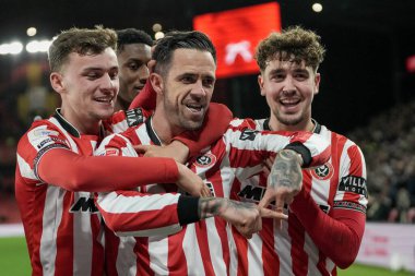 Sheffield United takımından Danny Ings, 9 Aralık 2025 'te Bramall Lane, Sheffield, İngiltere' de oynanan ve Sheffield United ile Norwich City arasındaki Sky Bet Şampiyonası maçında 1-0 'lık galibiyetini kutluyor. 