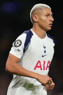 Tottenham Hotspur 'dan Richarlison UEFA Şampiyonlar Ligi Maçı sırasında Tottenham Hotspur, Slavia Prag' a karşı Tottenham Hotspur Stadyumu, Londra, 9 Aralık 2025 