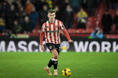 Harrison Burrows of Sheffield United during the Sky Bet Championship match Sheffield United vs Norwich City at Bramall Lane, Sheffield, United Kingdom, 9th December 2025 