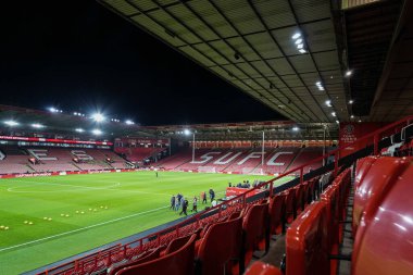 Bramall Lane 'in 9 Aralık 2025' te Bramall Lane, Sheffield, İngiltere 'de oynanan Sheffield United Norwich City maçındaki saha çekimi. 