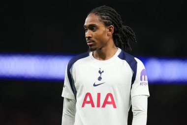 Djed Spence of Tottenham Hotspur during the UEFA Champions League Matchday 6 of 8 Tottenham Hotspur vs Slavia Prague at Tottenham Hotspur Stadium, London, United Kingdom, 9th December 2025 