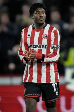 Sheffield United takımından Andre Brooks, 9 Aralık 2025 'te İngiltere' nin Bramall Lane kentinde oynanan Sheffield United Norwich City maçında taraftarları alkışladı. 