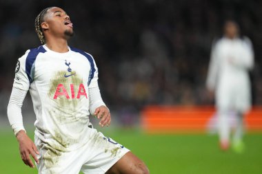 Tottenham Hotspur 'dan Wilson Odobert UEFA Şampiyonlar Ligi Maçı sırasında Tottenham Hotspur' a karşı Slavia Prag, Tottenham Hotspur Stadyumu, Londra, 9 Aralık 2025 