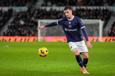 Camiel Neghli of Millwall controls the ball during the Sky Bet Championship match Derby County vs Millwall at Pride Park Stadium, Derby, United Kingdom, 10th December 2025
