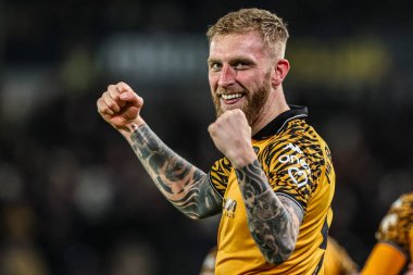 Hull City 'den Oliver McBurnie, 10 Aralık 2025' te Hull City vs Wrexham MKM Stadyumu 'nda oynanan Sky Bet Şampiyonası maçında 2-0' lık galibiyetini kutluyor.
