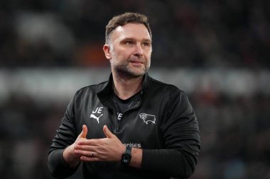 Derby County 'den John Eustacemanager 10 Aralık 2025' te İngiltere 'nin Pride Park Stadyumu' nda oynanan Derby County - Millwall maçında