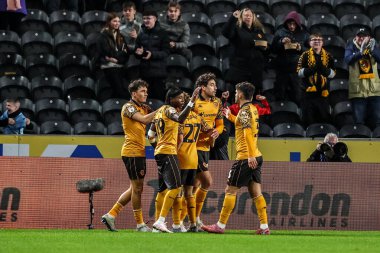 Hull City 'den Kyle Joseph, 10 Aralık 2025' te MKM Stadyumu 'nda oynanan Hull City vs Wrexham maçında 1-0 kazanma golünü kutluyor.