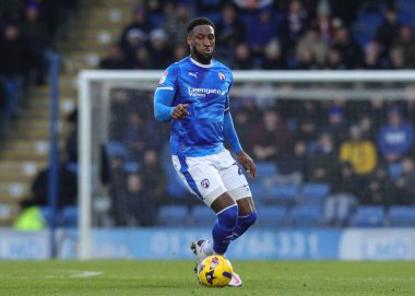 Chesterfield takımından Cheyenne Dunkley, 13 Aralık 2025 'te Chesterfield-Barnet maçında SMH Group Stadyumu' nda karşılaşacak.