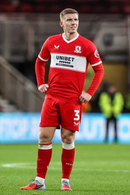 Middlesbrough takımından Matt Targett, Middlesbrough - Queens Park Rangers maçı sırasında Riverside Stadyumu, Middlesbrough, Birleşik Krallık, 13 Aralık 2025
