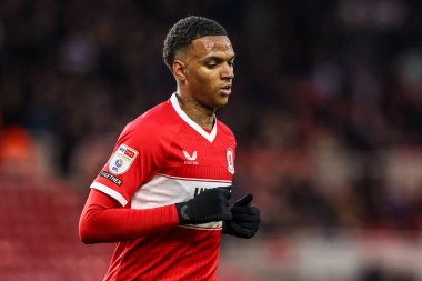 Middlesbrough 'dan Morgan Whittaker, Middlesbrough - Queens Park Rangers maçı sırasında Riverside Stadyumu, Middlesbrough, Birleşik Krallık, 13 Aralık 2025