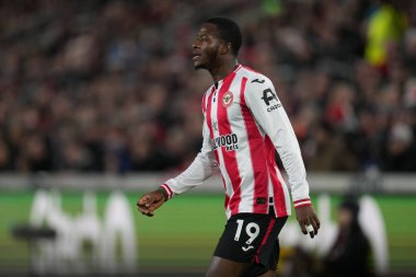 Brentford 'dan Dango Ouattara Premier League maçında Brentford - Leeds United maçı sırasında Gtech Community Stadyumu, Londra, 14 Aralık 2025