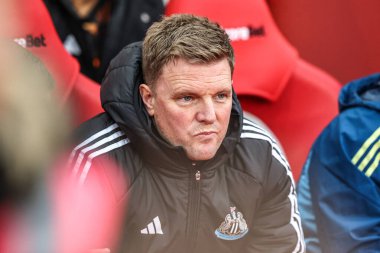 Newcastle United takımının teknik direktörü Eddie Howe Premier League maçında Sunderland, Newcastle United 'a karşı Stadyum of Light, Sunderland, Birleşik Krallık, 14 Aralık 2025
