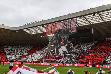 Premier League maçında Sunderland, Newcastle United 'a karşı Stadyum of Light, Sunderland, Birleşik Krallık' ta 14 Aralık 2025 'te oynanacak maç öncesi gösteri.