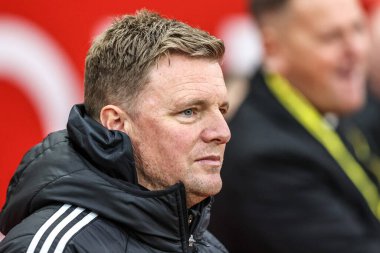 Newcastle United takımının teknik direktörü Eddie Howe Premier League maçında Sunderland, Newcastle United 'a karşı Stadyum of Light, Sunderland, Birleşik Krallık, 14 Aralık 2025