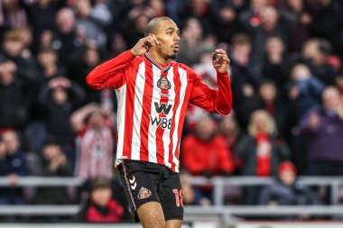 Wilson Isidor of Sunderland reacts to a missed shot on goal during the Premier League match Sunderland vs Newcastle United at Stadium Of Light, Sunderland, United Kingdom, 14th December 2025