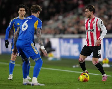 Premier Lig maçı sırasında Brentford, Leeds United 'a karşı Gtech Community Stadyumu, Londra, Birleşik Krallık, 14 Aralık 2025