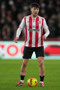 Brentford 'dan Aaron Hickey Premier League maçında Brentford, Leeds United' a karşı Gtech Community Stadyumu, Londra, İngiltere, 14 Aralık 2025